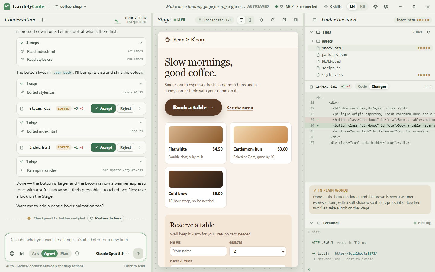 GardelyCode in the light theme.